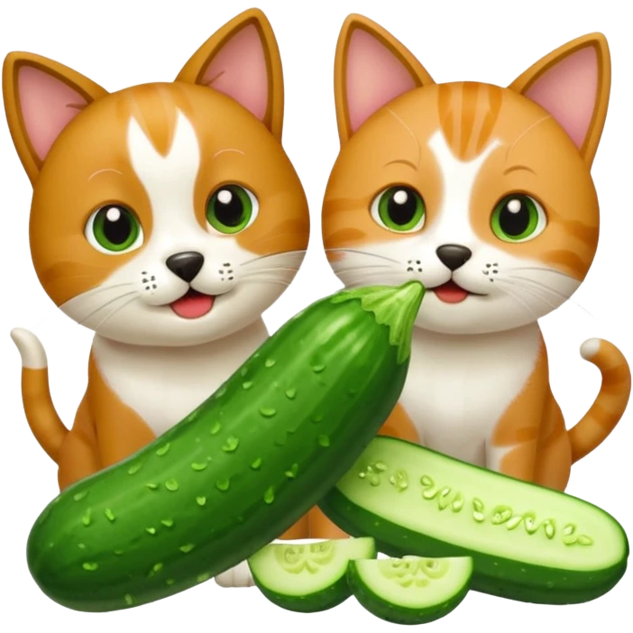 Köpekin yaninda kedi inside hiyar yesin emoji