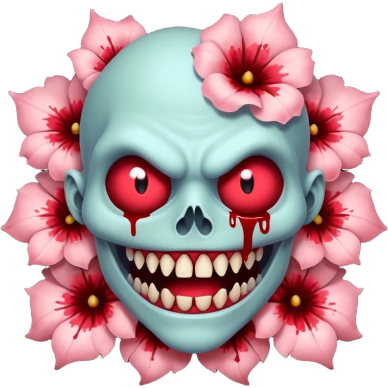 Monster from Stranger Things whose head is like a flower with blood emoji