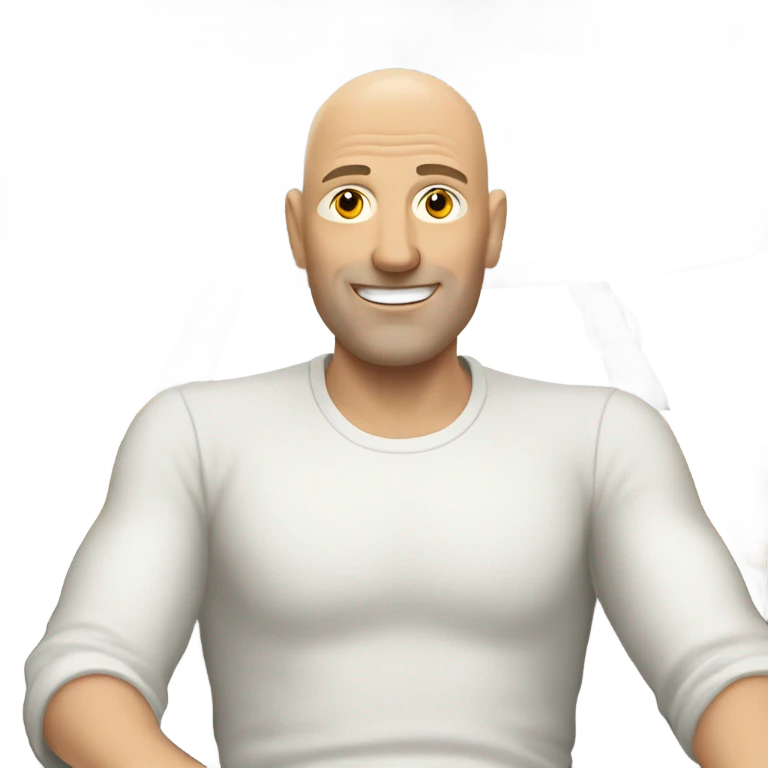 Bald white man on a boat emoji