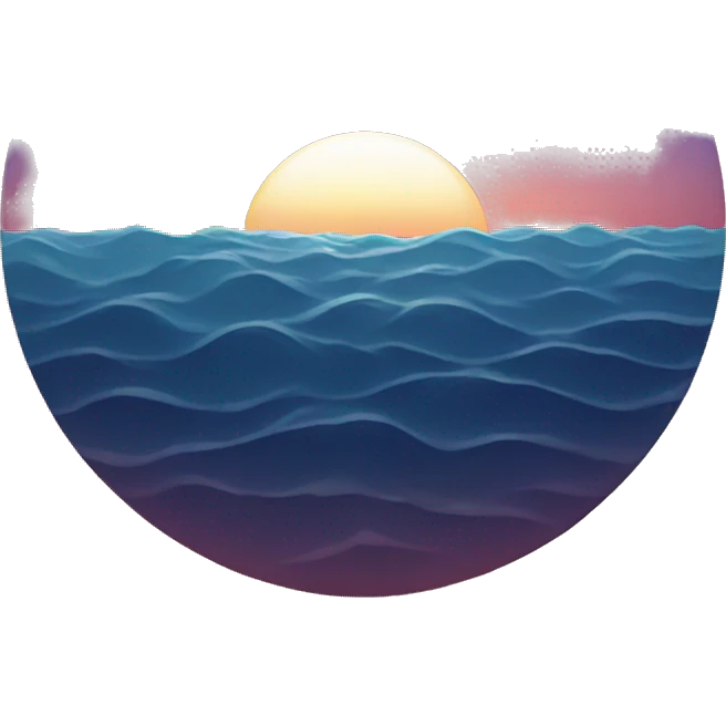 ocean with sunset  emoji