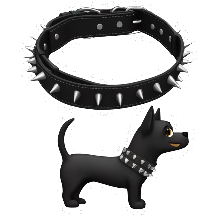 Black spiked dog collar top view emoji