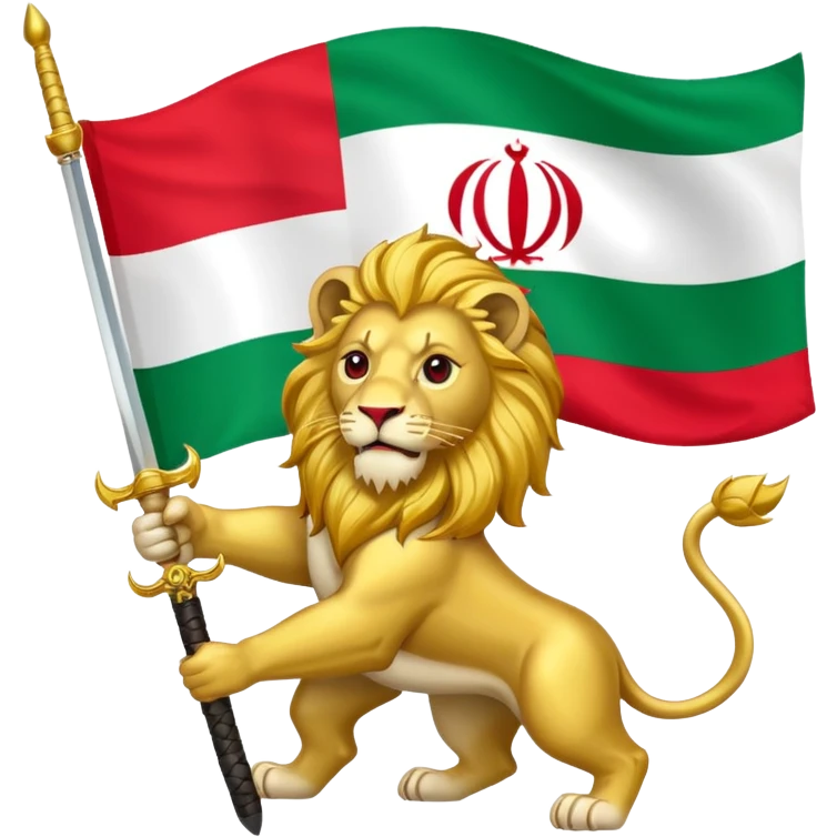 The flag of Iran, but instead of the word Allah, it has a lion. emoji
