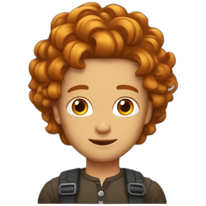 Chat roux et homme aux cheveux marrons emoji