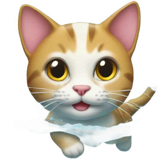 Cat swimming  emoji