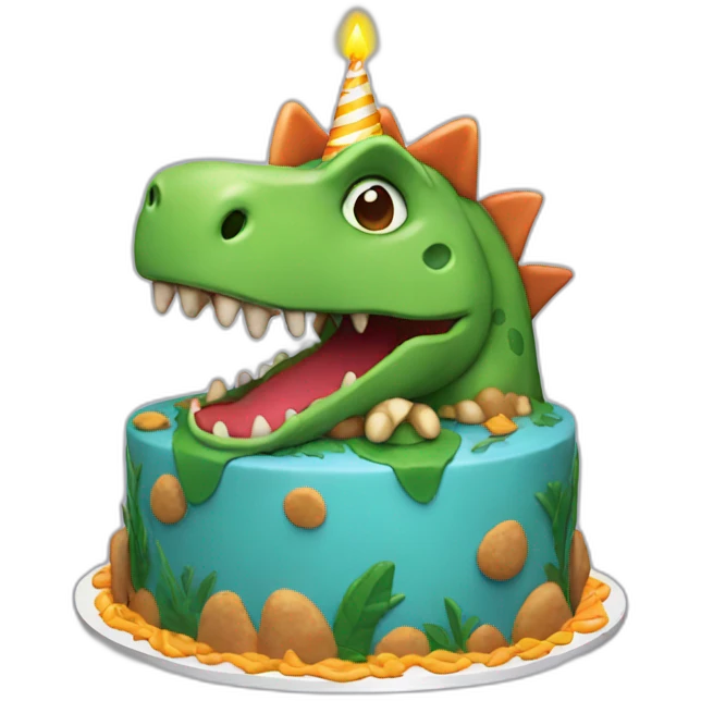 dinosaur birthday cake emoji