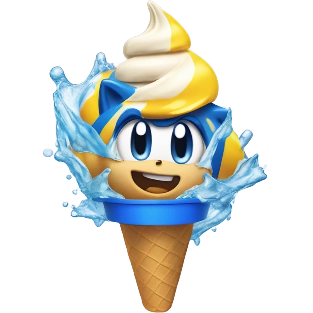 Ice cream Sonic but a person throws it in the sea because he hates Sonic emoji