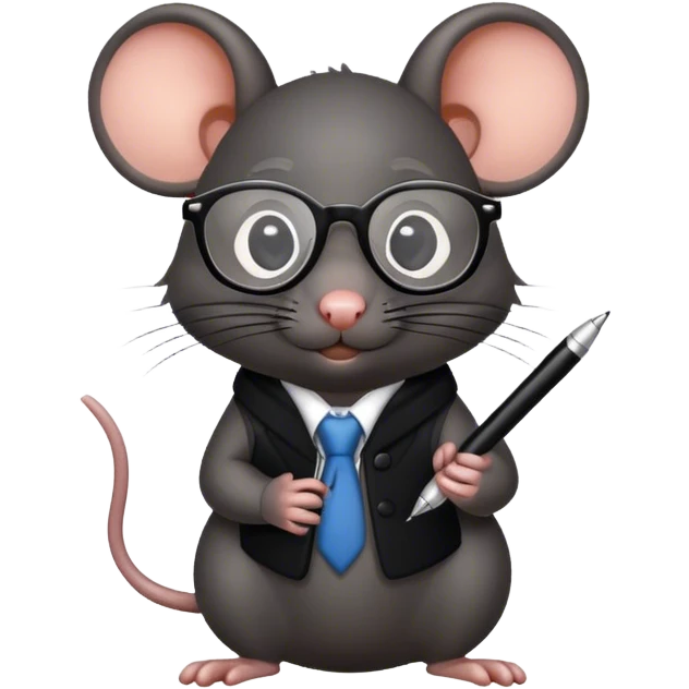 Article writer as a black rat emoji
