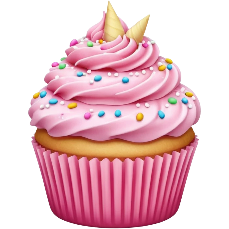 Cupcake with pink icing emoji