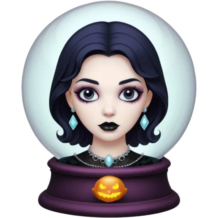 A Ghoulish Lady's head in a crystal ball emoji