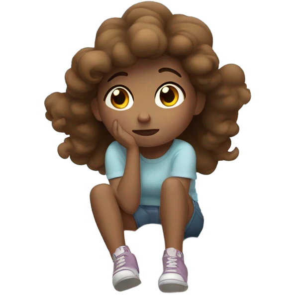 Brown haired Girl dizzy on a cloud  emoji