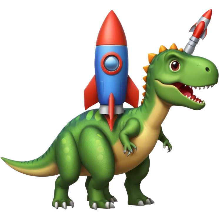 Dinosaurs with Rocket emoji