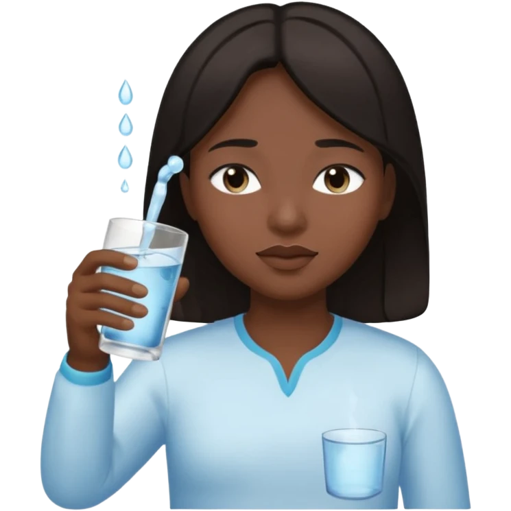 The central figure is an emoji of a person with dark hair, eyes closed, hold a glass but dont show the glass emoji