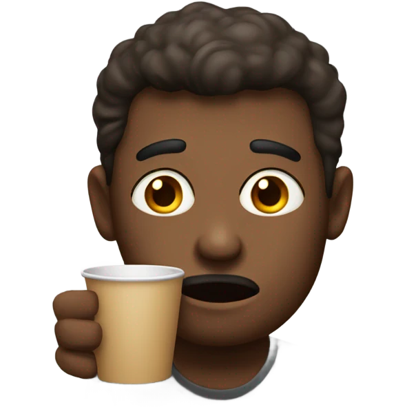 I’m skeptical, drinking coffee emoji