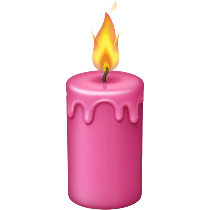 Draw a pink candle with a flame on it from a top-down view. emoji