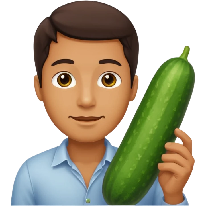 A men with a cocumber  emoji