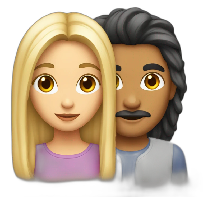 joven pelo rubio y mujer pelo largo con jabalíes emoji