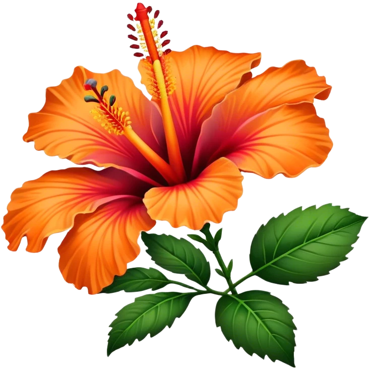 Orange hibiscus flower emoji