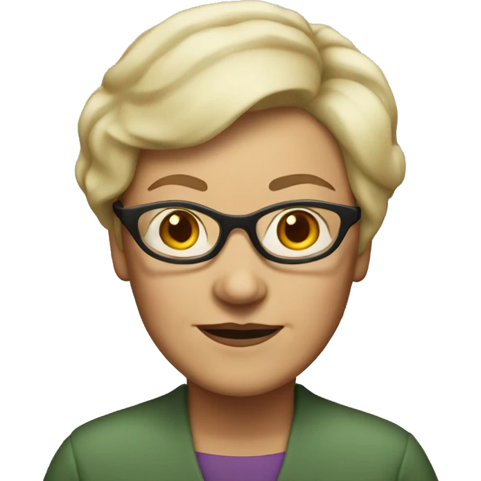 older woman with short blonde hair and glasses emoji