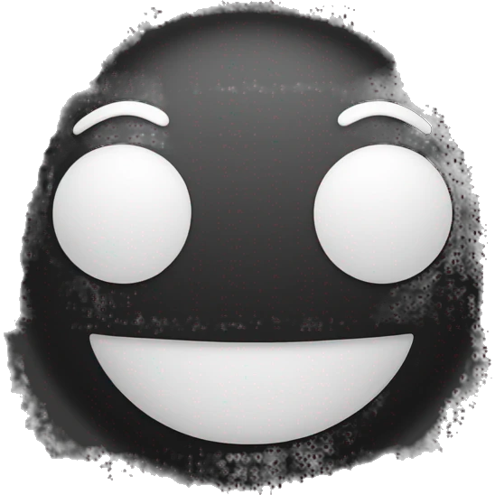 simple white happy smiley on black backgrou emoji