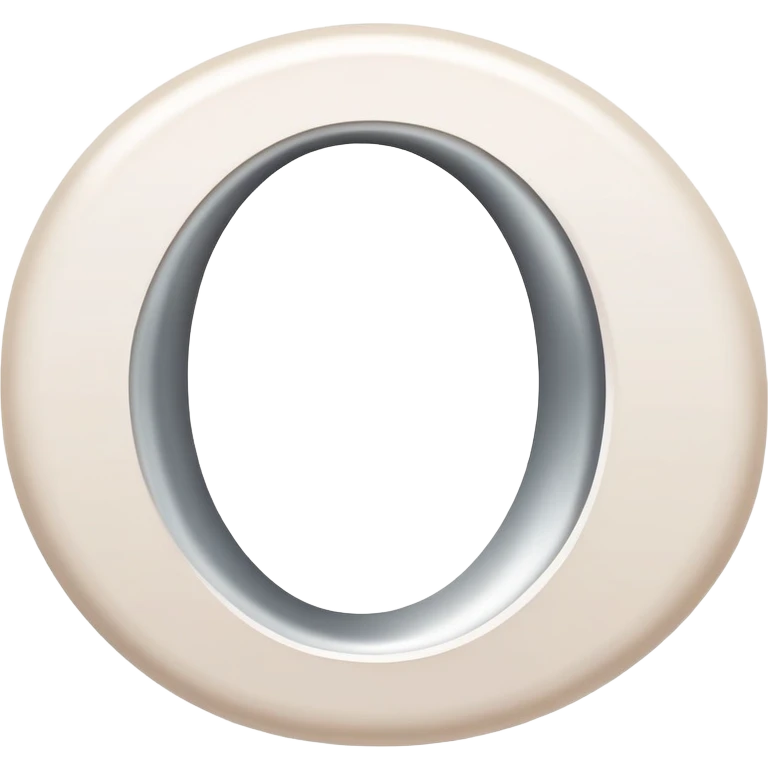 stylized capital letter O in white, almond-shaped gradient oval eye form, silver curved accents on each side, symbol of vision and focus emoji