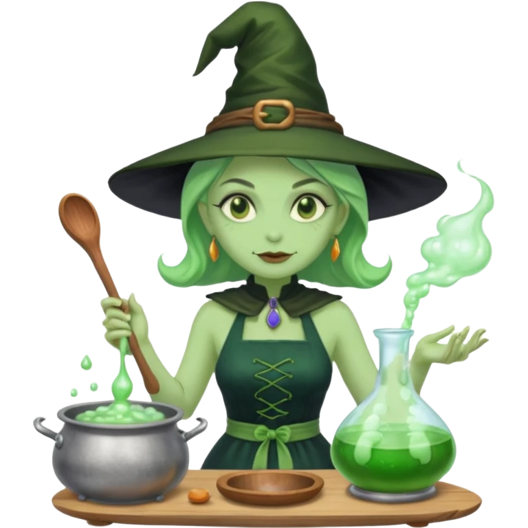 green witch cooking potion emoji