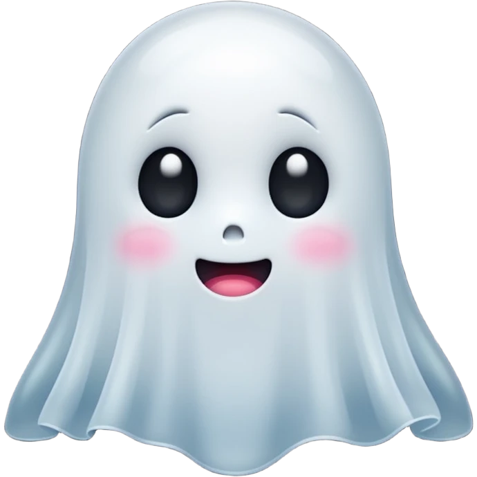 A cute ghost being shy and blushy  emoji