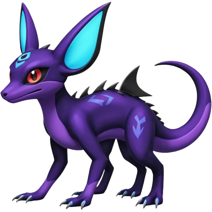Shiny Salandit-Umbreon-Noivern-Noibat-Hybrid (Full body) emoji