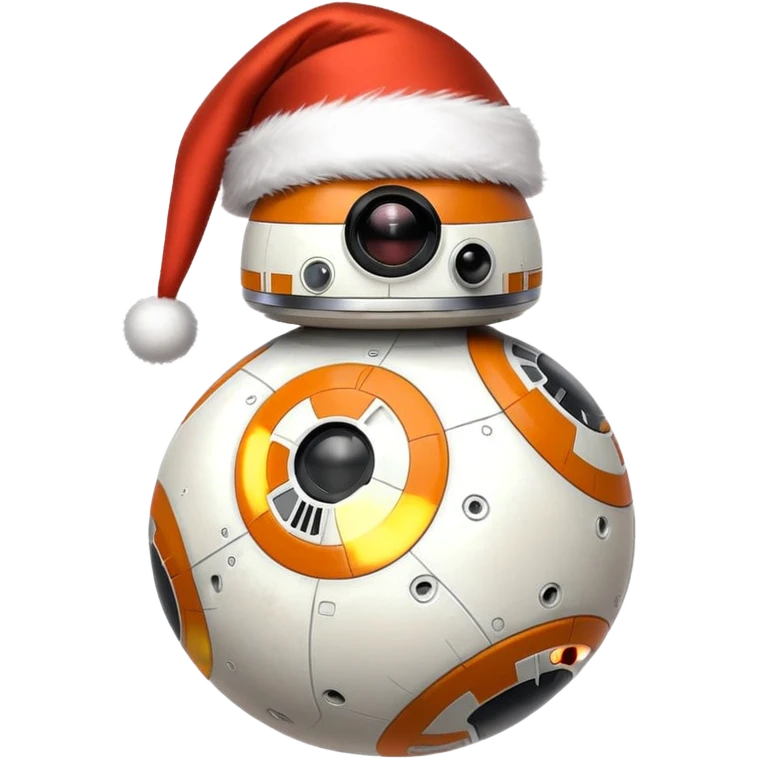 bb8 wearing santa hat emoji