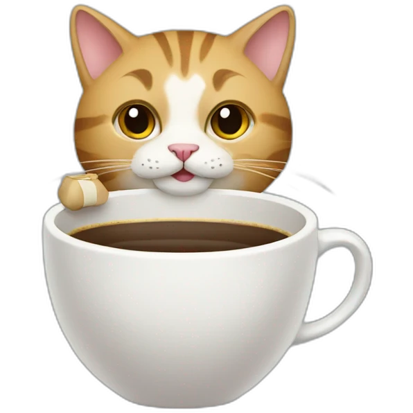 cat with coffee emoji