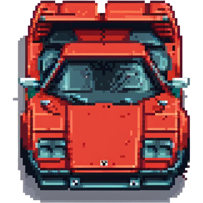красная Lamborghini Countach, no background emoji