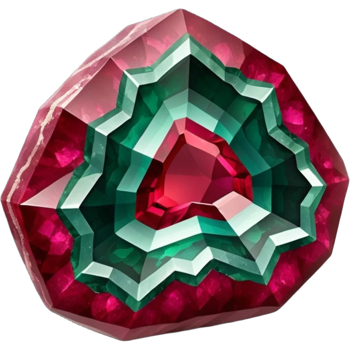 Natural crystal ruby garnet bloodstone geode emoji