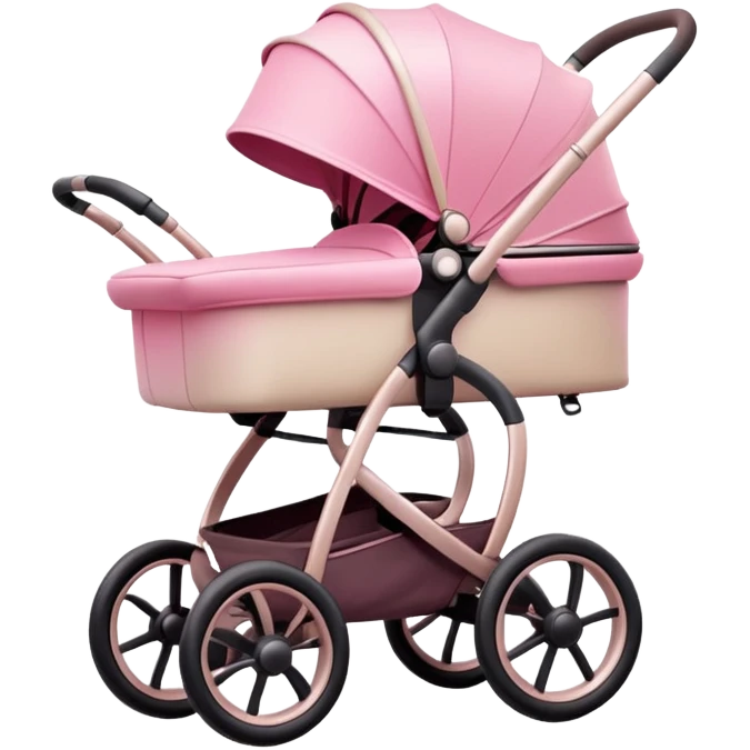 baby stroller with pink gradient and beige colors emoji