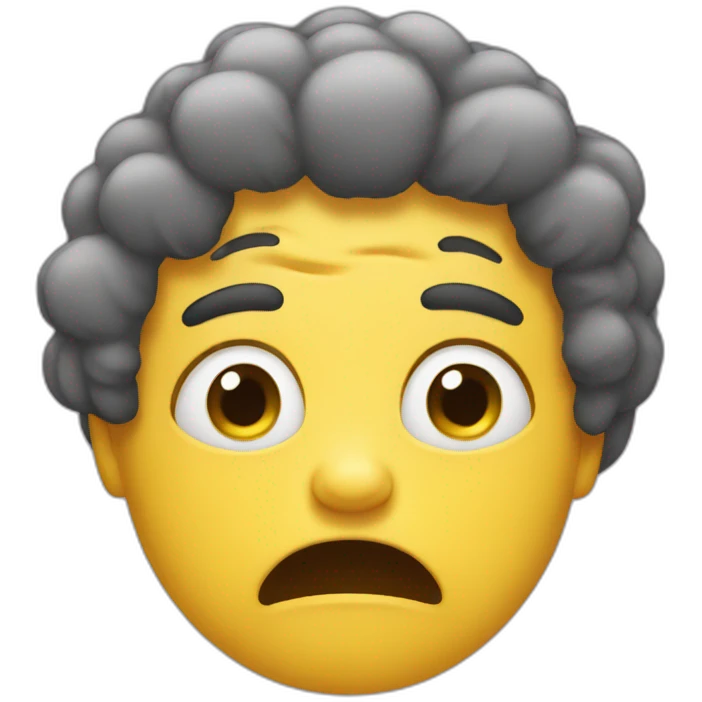 The crying emoji with afro hair emoji