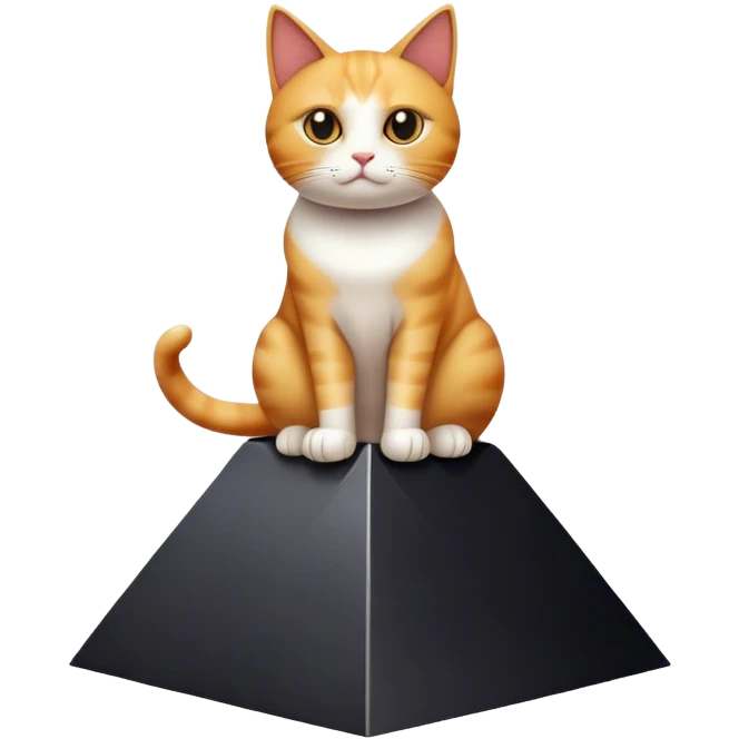 Cat on black pyramid  emoji