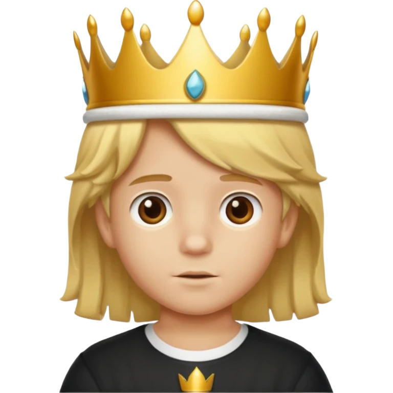 Niño con pelo mono y corona  emoji