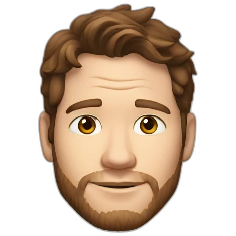 Chris Pratt brunette cartoon wearing henley emoji