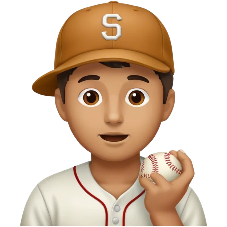Man eating his own baseball hat emoji