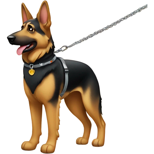 German shepherd on leash emoji