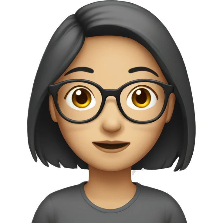 Asian girl with glasses emoji