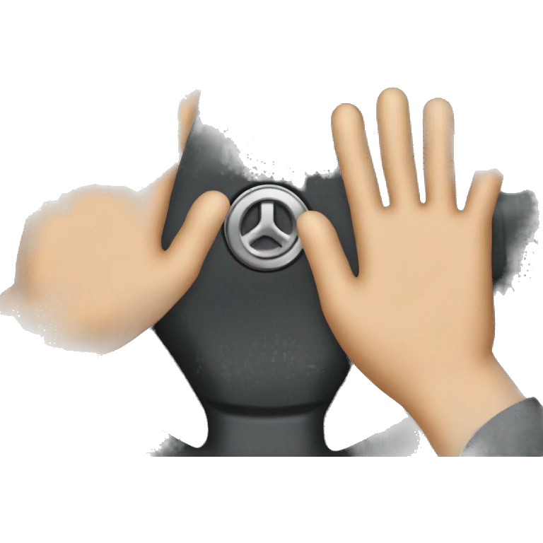 Hands off steering wheel emoji