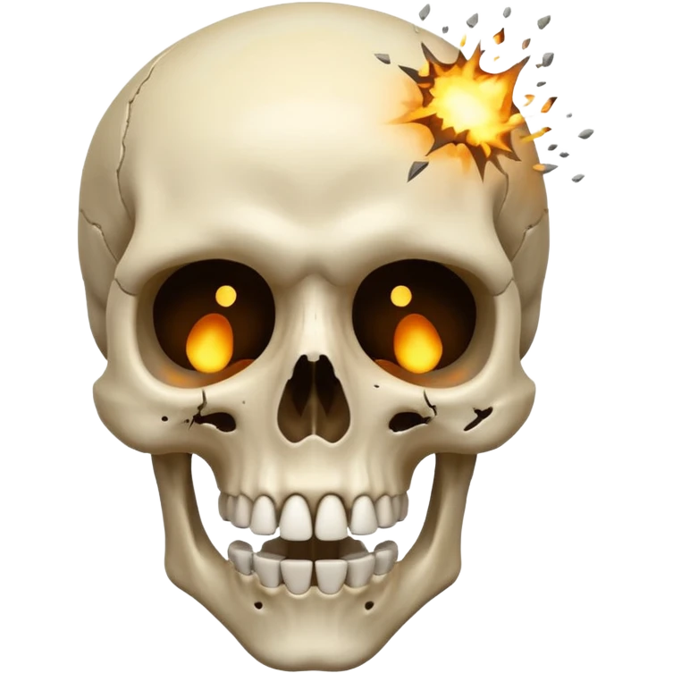 A skeleton emoji but he's head blown up in shock emoji