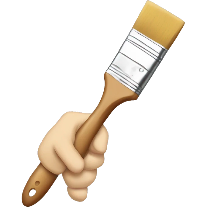 hand holding paintbrush emoji