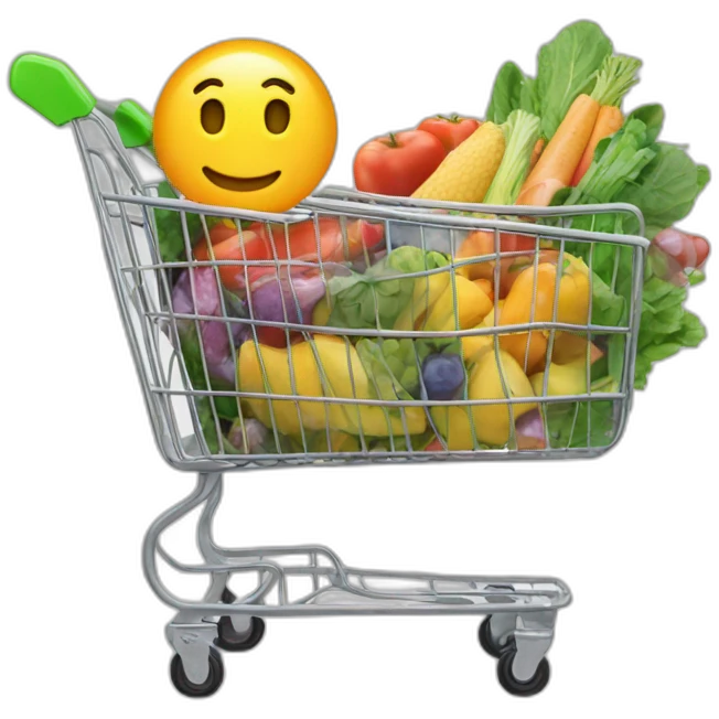 supermarket cart WITH intelligence emoji