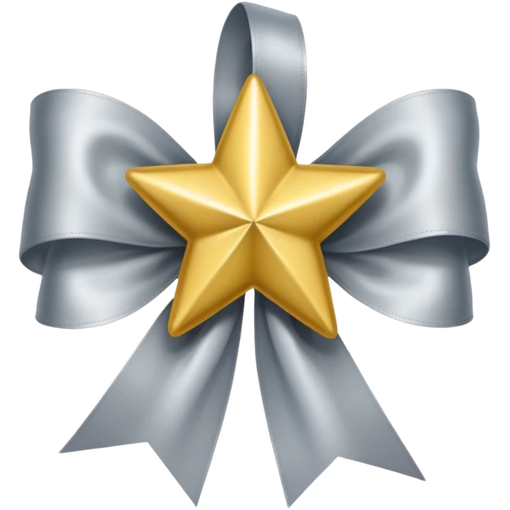 Silver ribbon with gold star. emoji