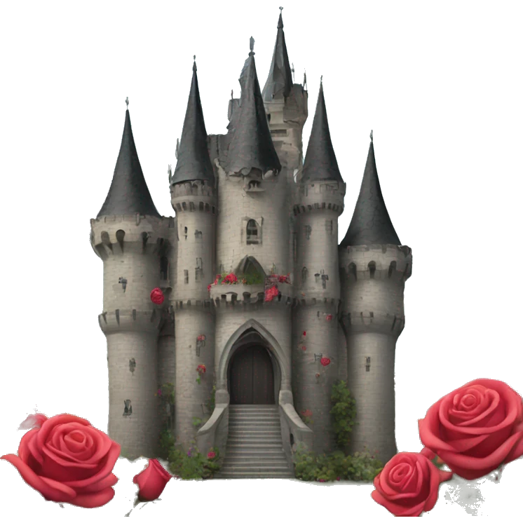 gothic castle with roses emoji