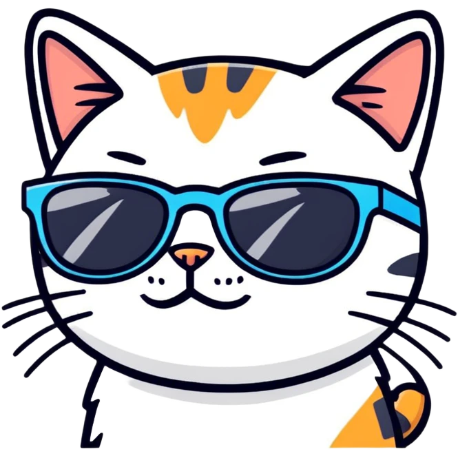 Cat with sunglasses emoji