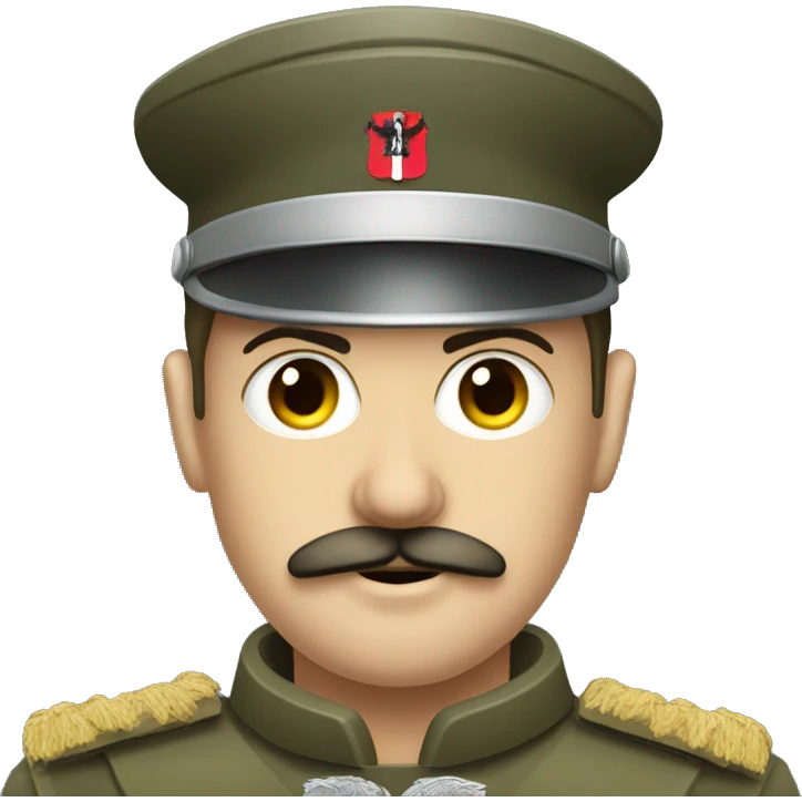 Austrian soldier with trapezoid mostache emoji