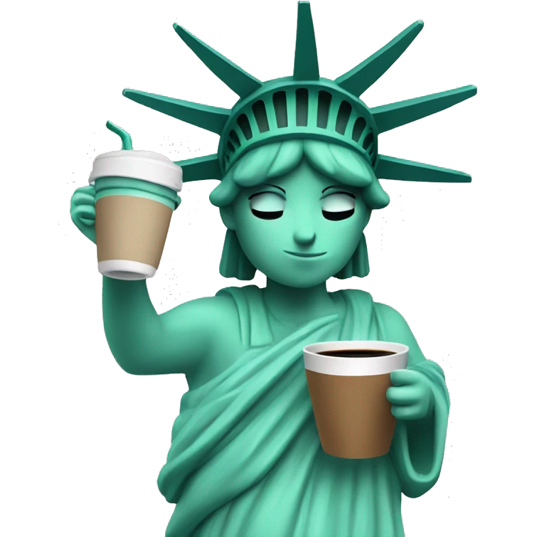 statue of liberty drinking coffee emoji