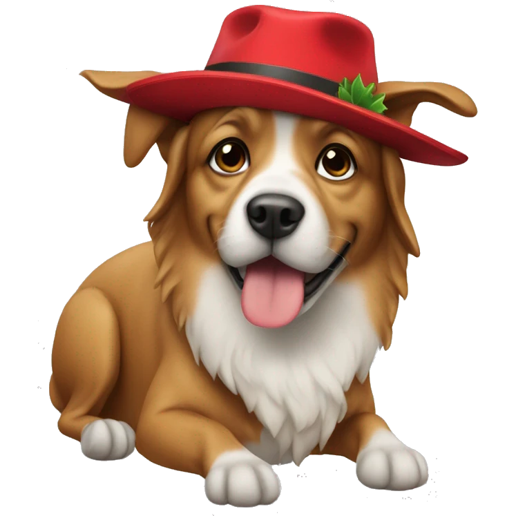 Dog with sante hat emoji