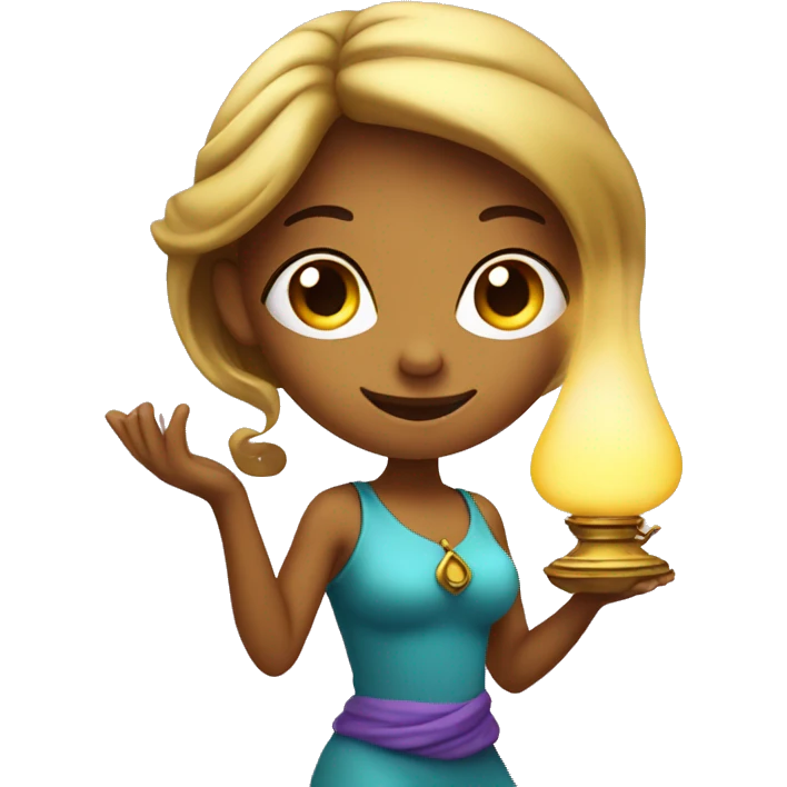 Girl genie in a lamp emoji